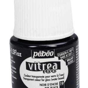 Pebeo Vitrea 160 Glossy Glass Paint 45ml Bottle - Ink Black