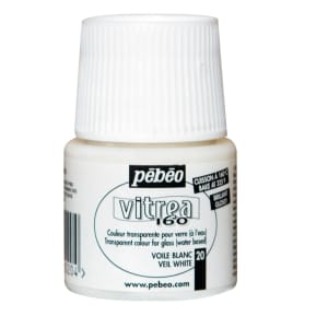 Pebeo Vitrea 160 Glossy Glass Paint 45ml Bottle - Veil White