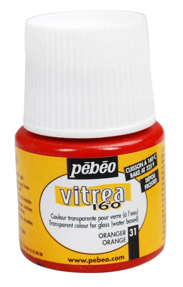 Pebeo Vitrea 160 Frosted Glass Paint 45ml Bottle - Orange