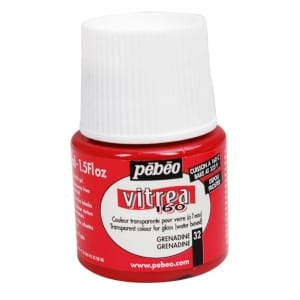 Pebeo Vitrea 160 Frosted Glass Paint 45ml Bottle - Grenadine