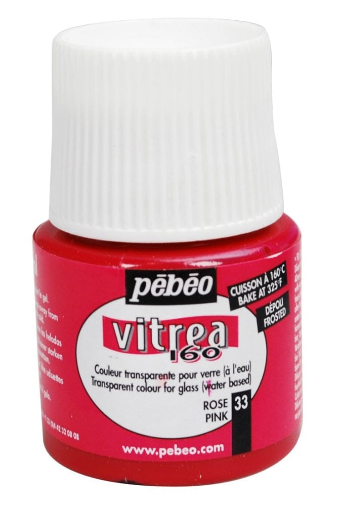 Pebeo Vitrea 160 Frosted Glass Paint 45ml Bottle - Pink 112033 pebeo vitrea 160 frosted 45ml pink Pebeo Vitrea 160 Frosted Glass Paint 45ml Bottle - Pink