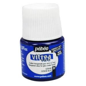 Pebeo Vitrea 160 Frosted Glass Paint 45ml Bottle - Gitane Blue