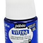 Pebeo Vitrea 160 Frosted Glass Paint 45ml Bottle - Gitane Blue