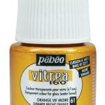 Pebeo Vitrea 160 Shimmer Glass Paint 45ml Bottle - Bright Orange
