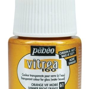 Pebeo Vitrea 160 Shimmer Glass Paint 45ml Bottle - Bright Orange