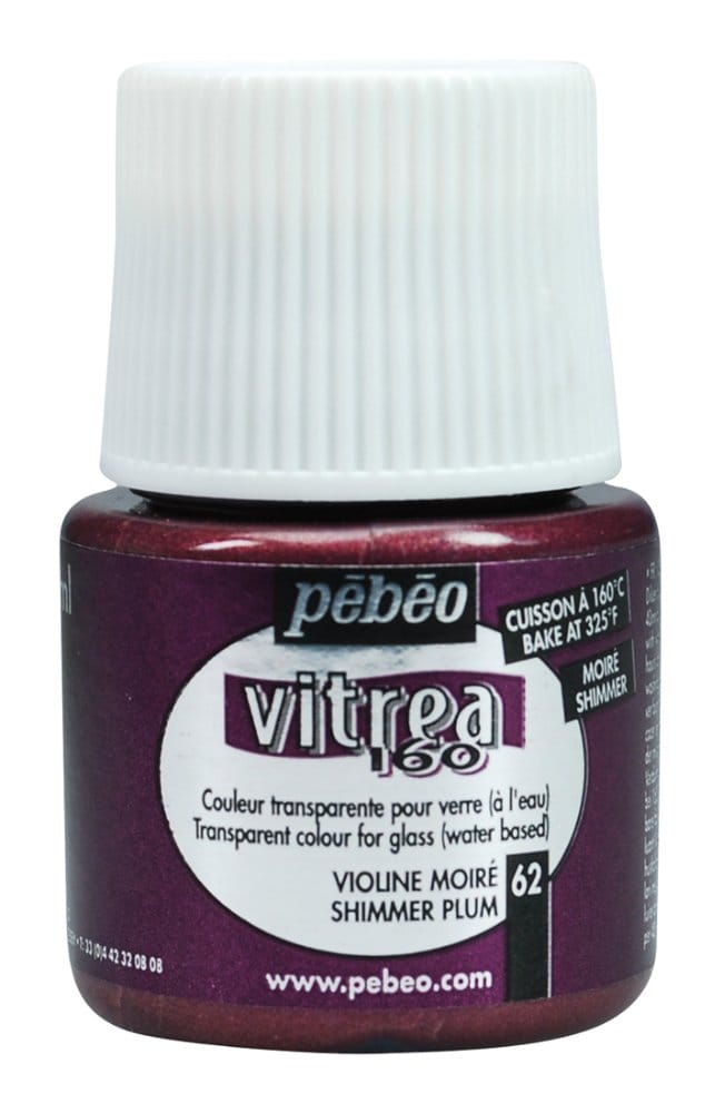 Pebeo Vitrea 160 Shimmer Glass Paint 45ml Bottle - Purple 113062 pebeo vitrea 160 shimmer 45ml plum Pebeo Vitrea 160 Shimmer Glass Paint 45ml Bottle - Purple