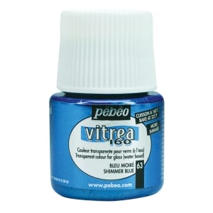 Pebeo Vitrea 160 Shimmer Glass Paint 45ml Bottle - Blue