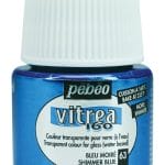 Pebeo Vitrea 160 Shimmer Glass Paint 45ml Bottle - Blue