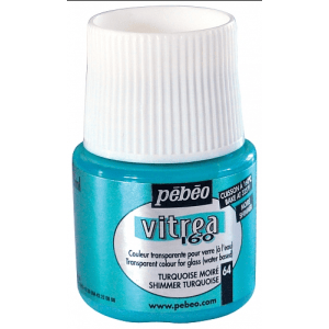 Pebeo Vitrea 160 Shimmer Glass Paint 45ml Bottle - Turquoise