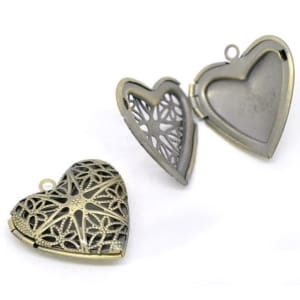 Photo Locket - Heart (Carved) - Design 2