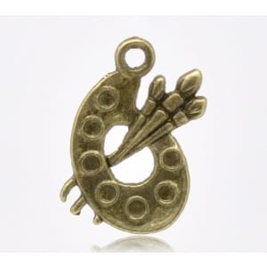 Paint Palette Metal Charms (Set of 10 pcs)