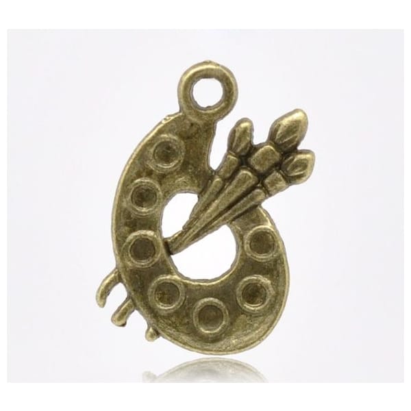 Paint Palette Metal Charms (Set of 10 pcs)