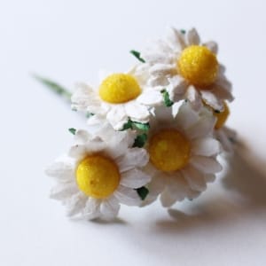 Mulberry Paper Sunflowers - White