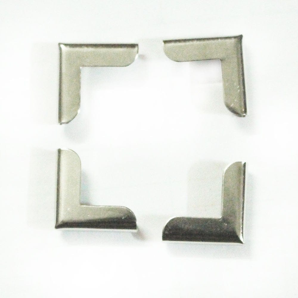 Metal Scrapbook Album Corners/Protectors - Plain - Silver (Set of 4 pcs)