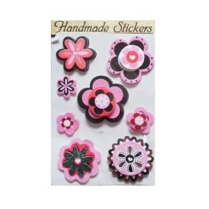 Dimensional Flower Sticker - Pinks