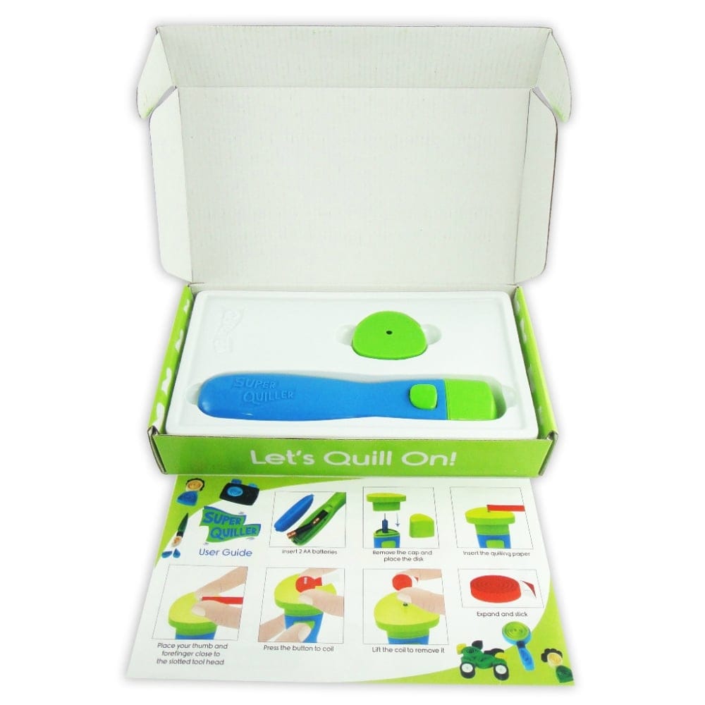 Quill On Super Quiller Automated Quilling Tool - Blue quillon super quiller with sloted tool blue 2 quillon_super_quiller_with_sloted_tool_blue_2