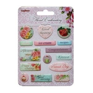 Scrapberrys Epoxy Sticker - Floral Embroidery