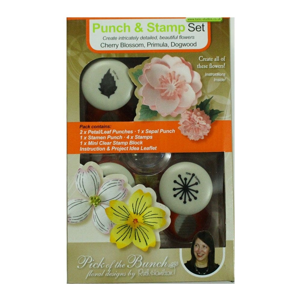 Tonic Studios Punch and Stamp Set - Cherry Blossom Primula Dogwood tonic punch set Tonic Studios Punch and Stamp Set - Cherry Blossom Primula Dogwood