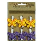 Wooden Clip Set - Butterflies