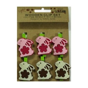 Wooden Clip Set - Rabbits