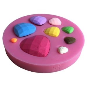 Heart shaped gemstones Silicone Clay Mould