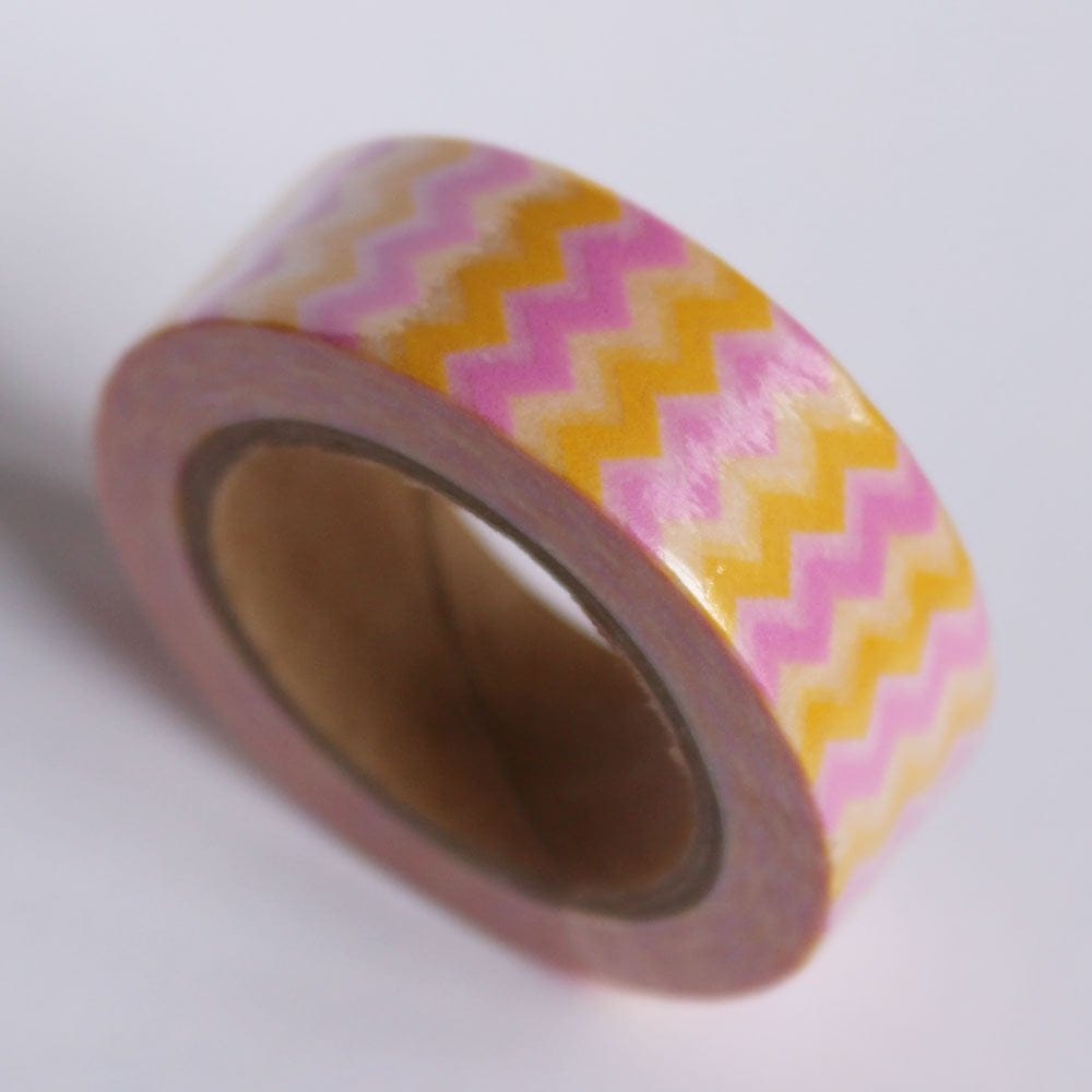 Chevron - Yellow and Pink - Japanese Washi Tape cawt 118 chevron yellow pink washi tape Chevron - Yellow and Pink - Japanese Washi Tape