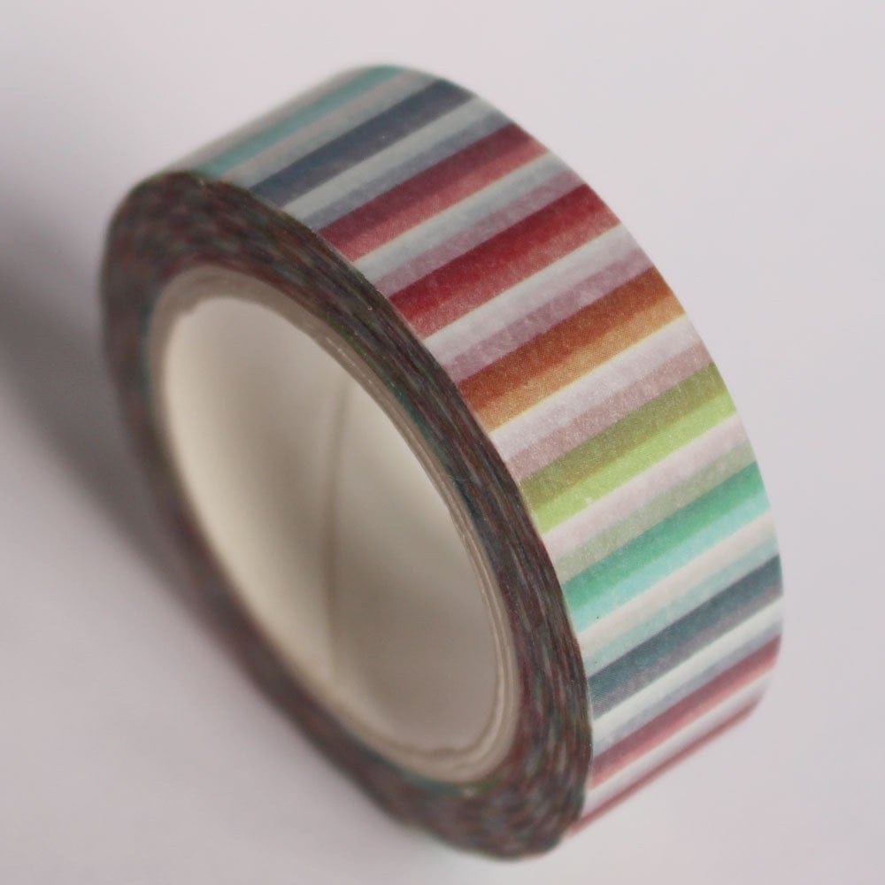 Rainbow colored Stripes - Japanese Washi Tape cawt 144 rainbow stripes washi tape Rainbow colored Stripes - Japanese Washi Tape