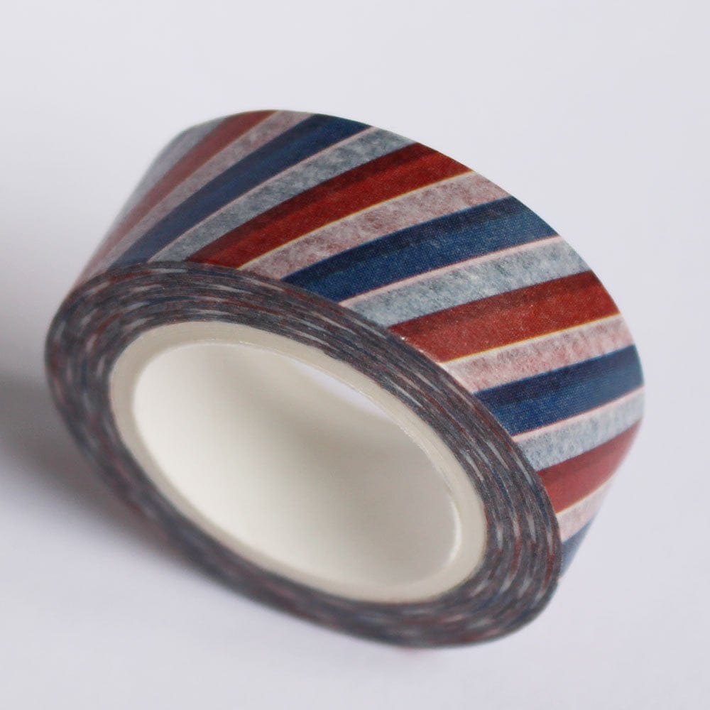 Stripes - Red and Blue - Japanese Washi Tape cawt 150 striped red blue washi tape Stripes - Red and Blue - Japanese Washi Tape