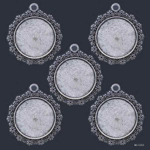 Metal Circle Bezels or Pendants (Pack of 5 pcs) (MC-5353)