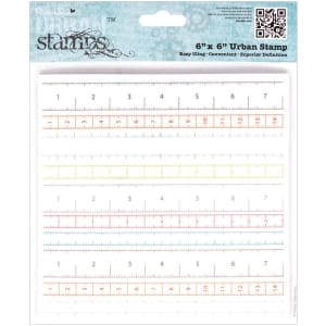 Papermania Happy Days Cling Urban Stamps 6"X6" (Measuring Tape)