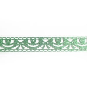Decorative Glitter Tape - Ribbons - Design 2 (Green)