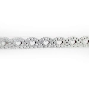Decorative Glitter Tape - Heart (Silver)