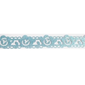 Decorative Glitter Tape - Flowers and Vines (Light Blue)
