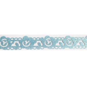 Decorative Glitter Tape - Flowers and Vines (Light Blue)