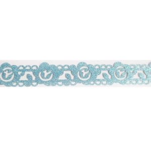 Decorative Glitter Tape - Flowers and Vines (Light Blue)