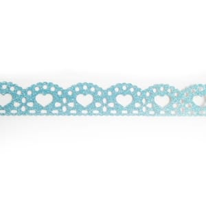 Decorative Glitter Tape - Hearts (Light Blue)