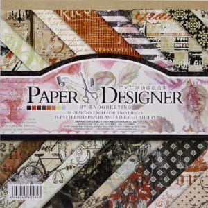 7x7 EnoGreeting Scrapbook paper pack - Retro - Red (Set of 36 sheets and 4 die cuts)