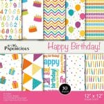 Papericious  Designer Collection - Happy Birthday (12 by 12 patterned paper)