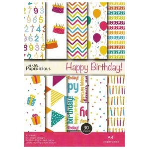 Papericious Designer Collection - Happy Birthday (A4 patterned paper)