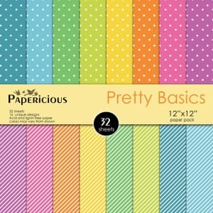 Papericious Designer Collection - Pretty Basics (12 by 12 patterned paper)