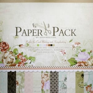12x12 EnoGreeting Scrapbook paper pack - Romantic Series (Set of 24 sheets and 3 die cut sheets)
