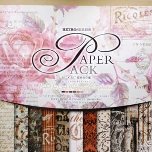 12x12 EnoGreeting Scrapbook paper pack - Retro Series (Red) (Set of 24 sheets and 3 die cut sheets)