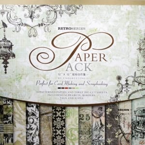12x12 EnoGreeting Scrapbook paper pack - Retro Series (Brown) (24 sheets and 3 die cut sheets)