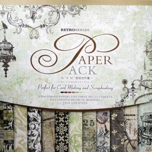 12x12 EnoGreeting Scrapbook paper pack - Retro Series (Brown) (24 sheets and 3 die cut sheets)