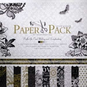 12x12 EnoGreeting Scrapbook paper pack -ROMANTIC (Set of 24 sheets and 3 die cut sheets)