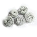 Synthetic ribbon flowers - Silver (set of 10)