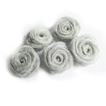 Synthetic ribbon flowers - Silver (set of 10)