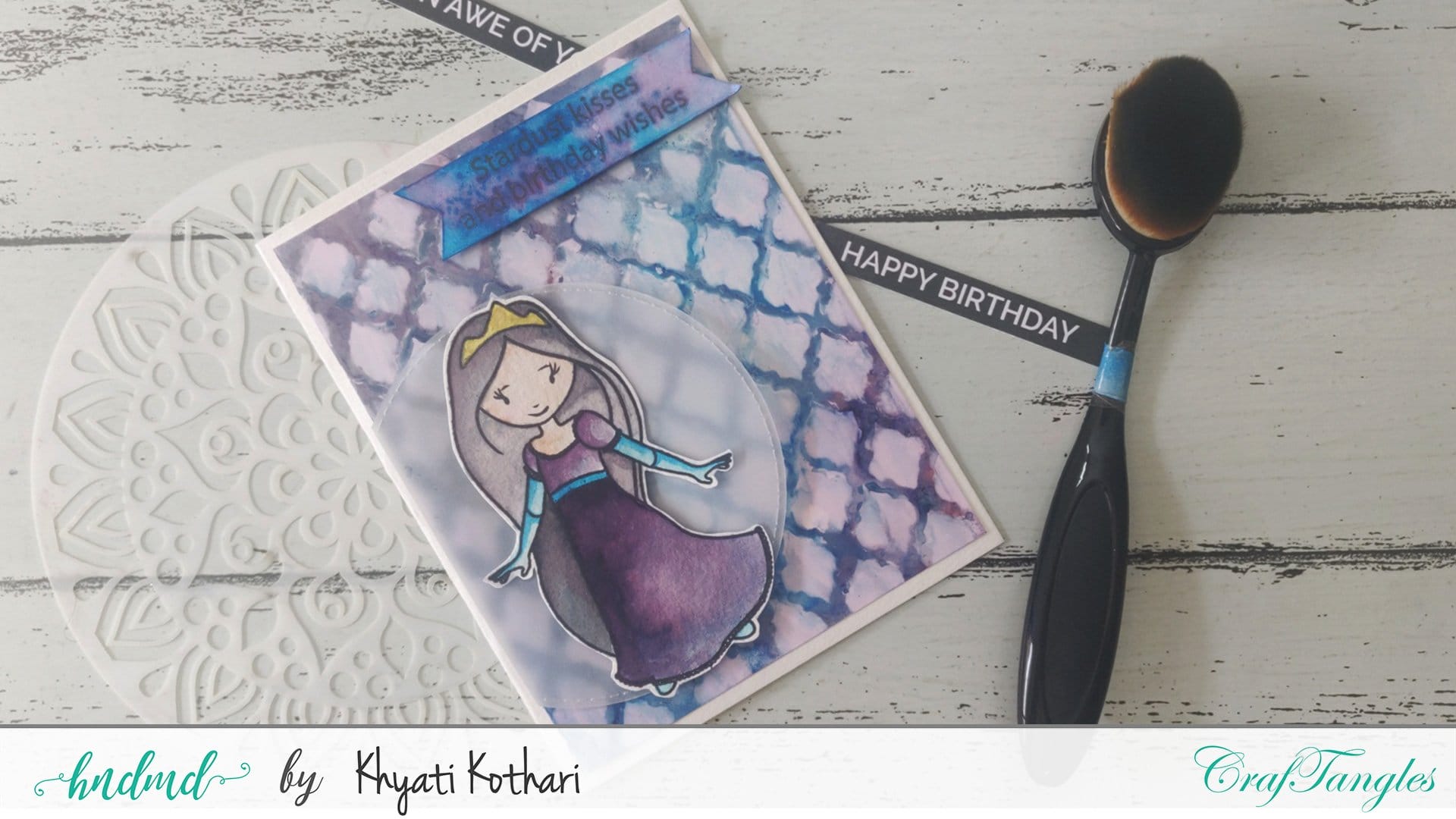 CrafTangles Photopolymer Stamps - Little Princess (4 by 4 stamp) Stencil101 Day6 2 Stencil101-Day6-2