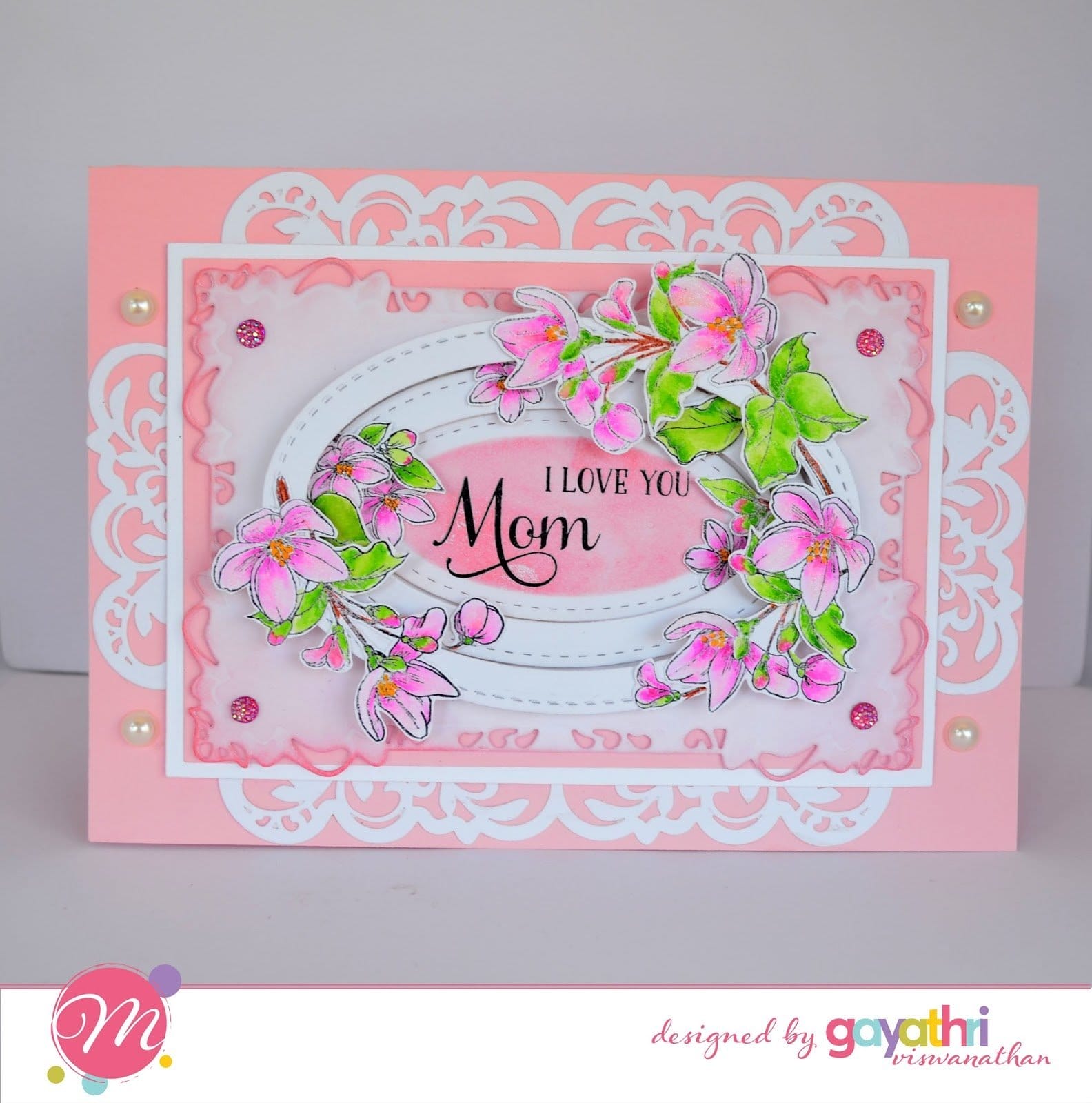 Mudra Craft Stamps - Dainty Blooms card1 card1