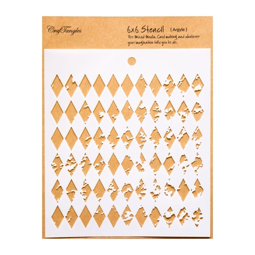 CrafTangles 6"x6" Stencil - Argyle craftangles stencils argyle CrafTangles 6"x6" Stencil - Argyle